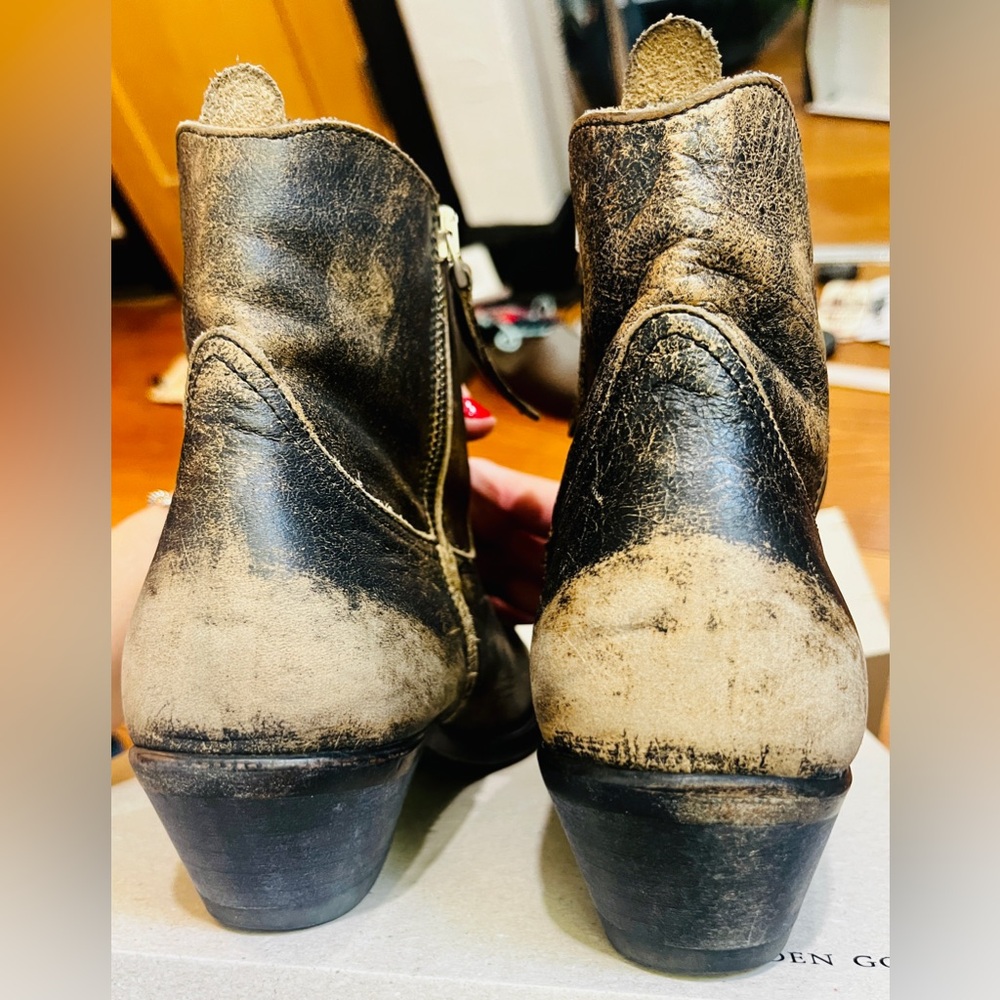 Golden Goose the YOUNG Ankle Boot size 8 & 38 & Black Tobacco / Tan IT Leather - Picture 11 of 16